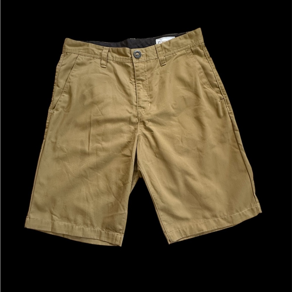 Volcom Men's Khaki Flat Front Shorts